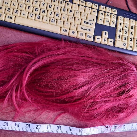 NEW ! 26 Inch Long Hair Curly Short Wig Wine Red main image 5